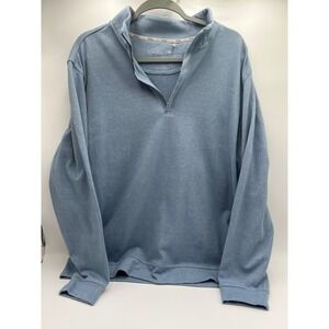 Walter Hagen Mens Quarter Zip Pullover Heather Blue Golf Sweater Size M